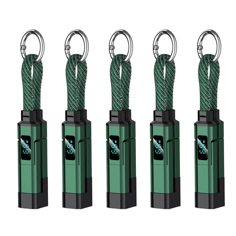 Novveo™ 4-in-1 EDC Cable - 65W Fast Charging USB-C Keychain Cord with Digital Display