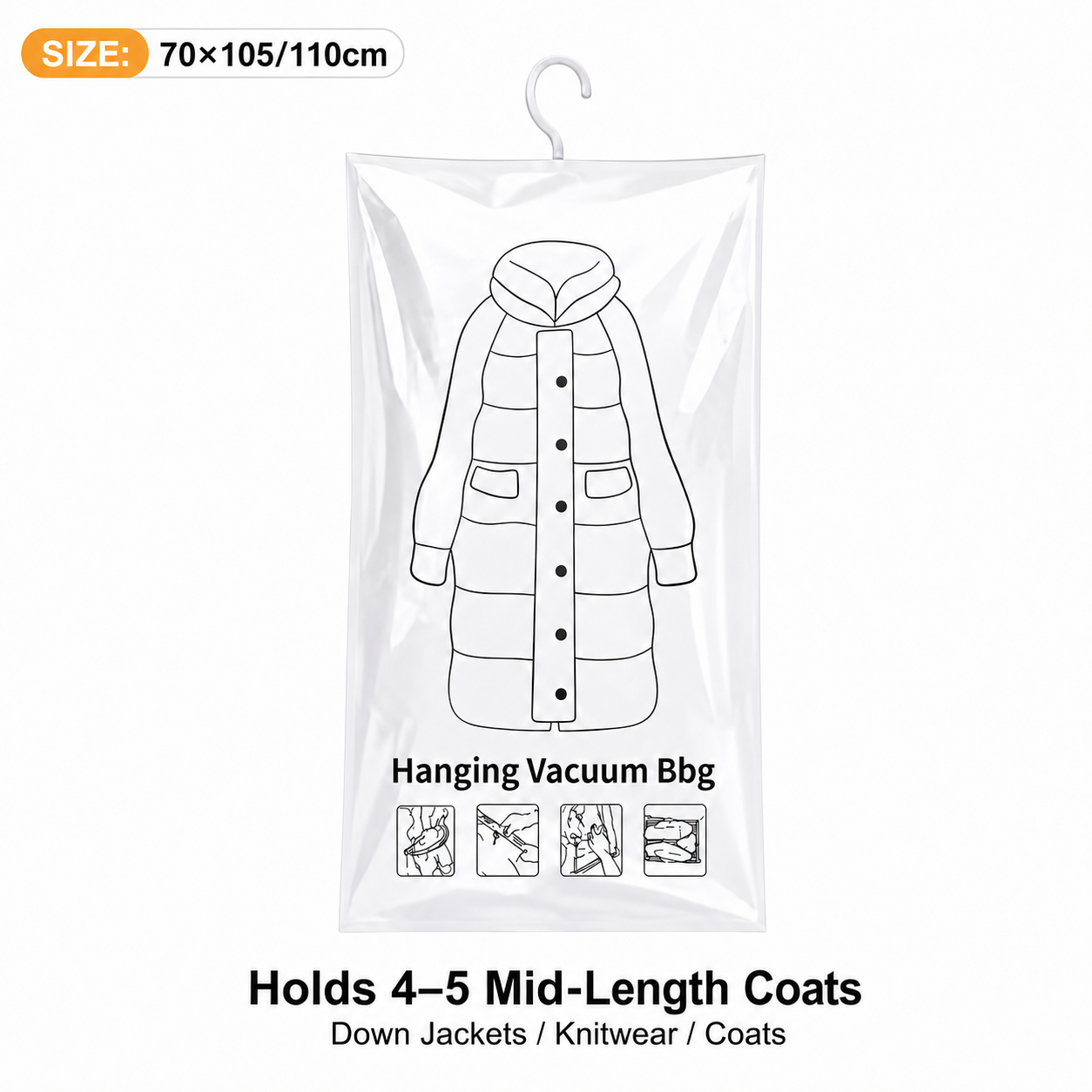 Novveo™🧥 Hanging Vacuum Storage Bags – Waterproof, Dustproof & Space-Saving🔥