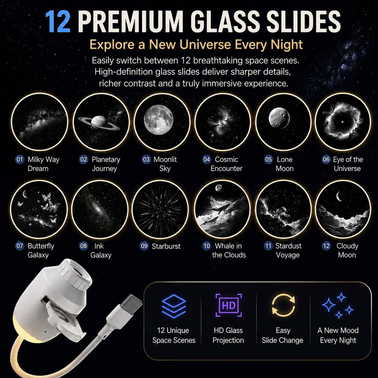 Novveo™✨Plug-and-Play HD Star Projector🥳50,000+ Happy Users