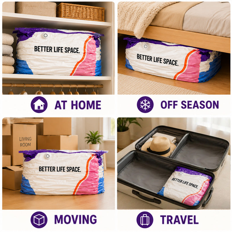 🥳2026 HOT SALE🥳💞 50% OFF! No‑Pump Vacuum Storage Bags – Press & seal, no pump needed. Saves 80% space, keeps clothes dry & dust‑free. Perfect for bulky bedding & off‑season gear. 🛏️🗄️