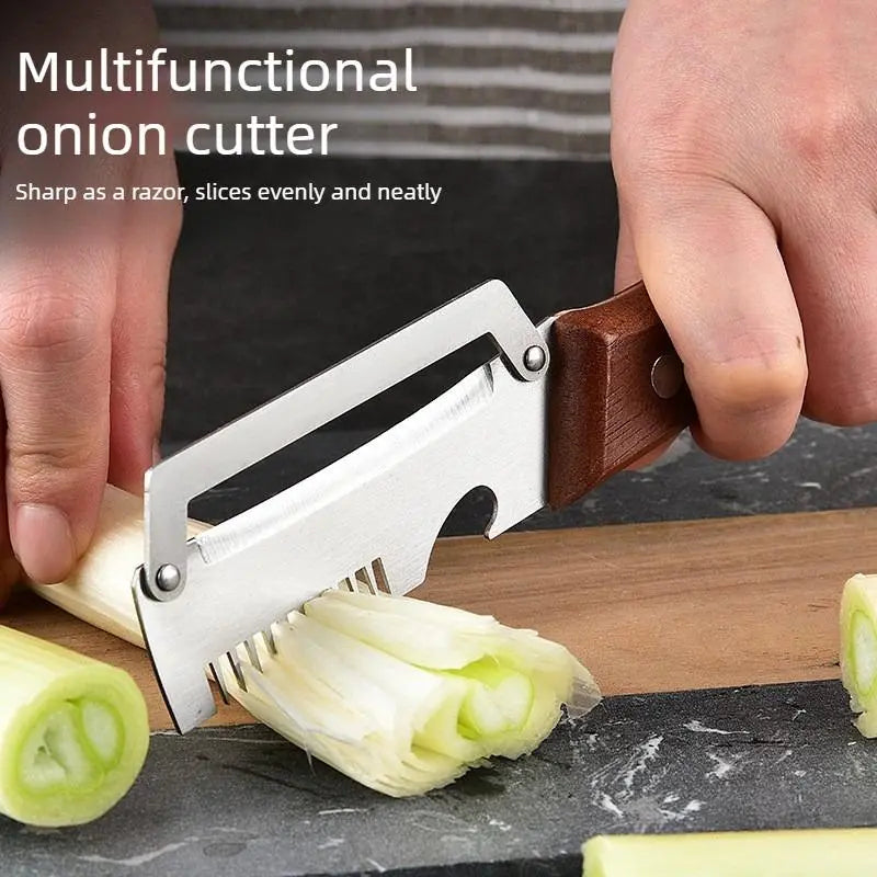 Novveo™ Wooden-Handled Stainless Steel Shredder and Peeler