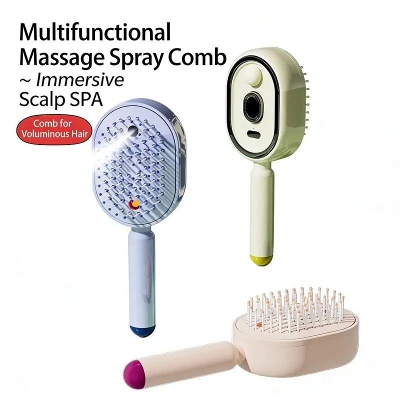 Novveo™ Electric Mist Comb – Hydrates, Detangles & Smooths Frizz