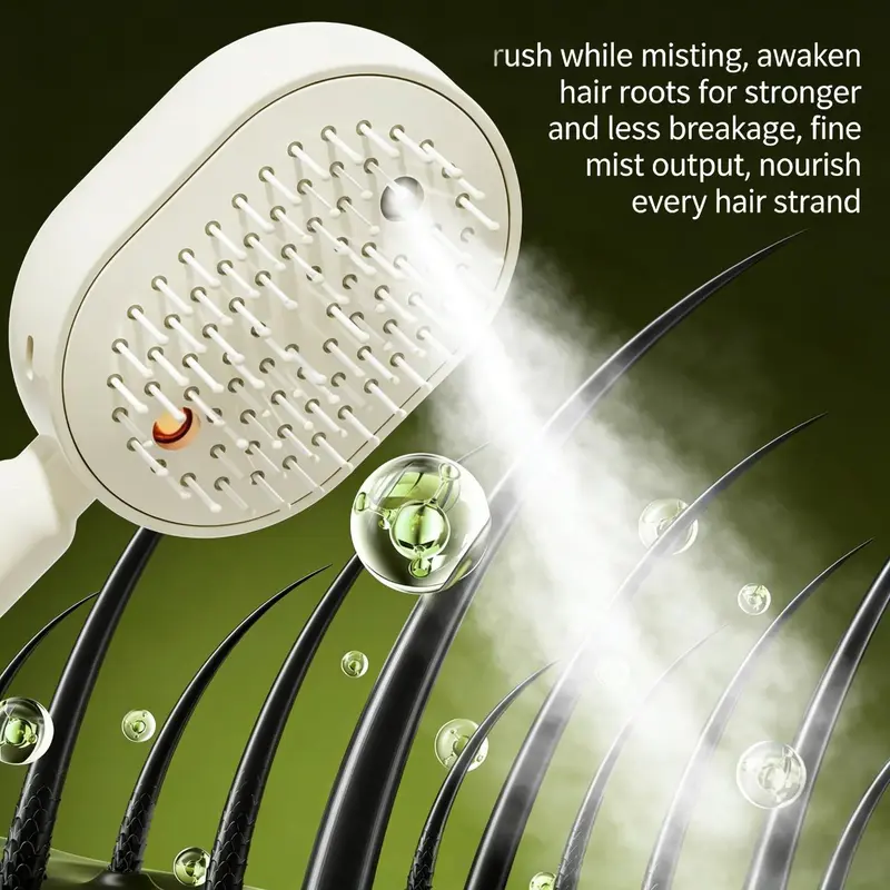 Novveo™ Electric Mist Comb – Hydrates, Detangles & Smooths Frizz