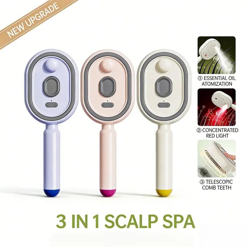 Novveo™ Electric Mist Comb – Hydrates, Detangles & Smooths Frizz