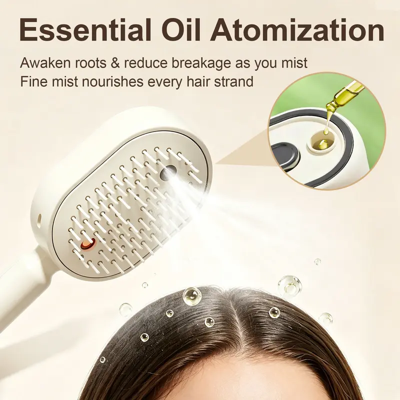 Novveo™ Electric Mist Comb – Hydrates, Detangles & Smooths Frizz