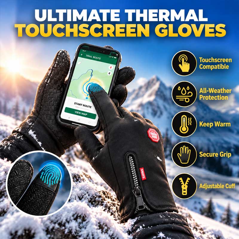 🔥Waterproof Touchscreen Thermal Gloves — Stay Warm, Dry & Connected All Winter