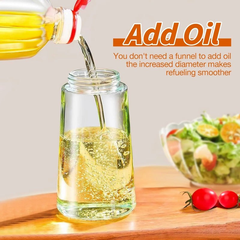 🏠2-in-1 Glass Oil Sprayer & Dispenser Bottle (500ml/17oz) – Dual-Function Oil Mister & Pourer for Cooking, Air Fryer & BBQ