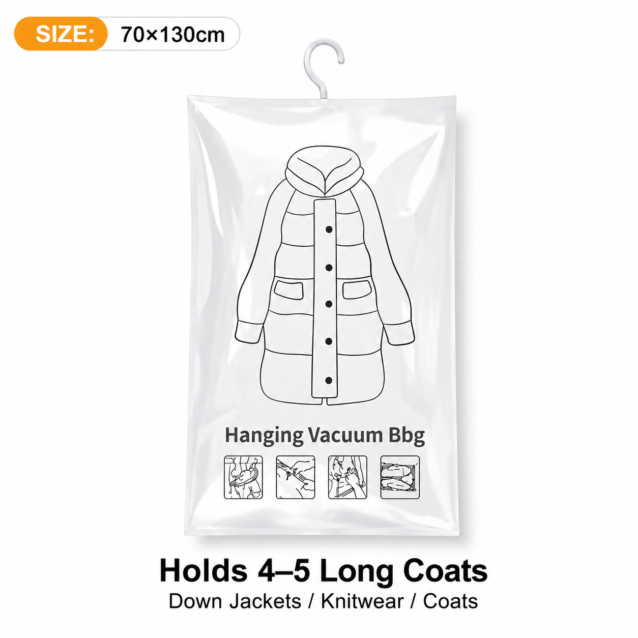 Novveo™🧥 Hanging Vacuum Storage Bags – Waterproof, Dustproof & Space-Saving🔥