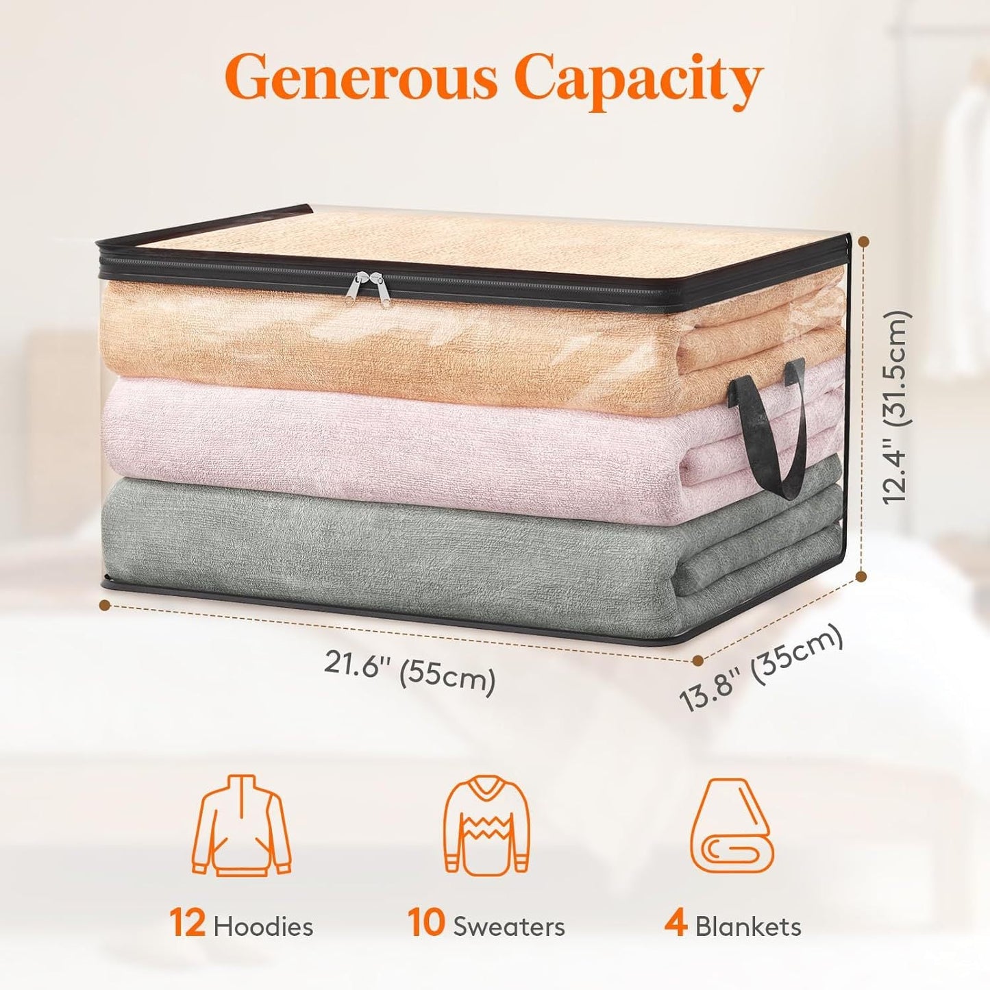 ⏳LAST DAY BUY 3 GET 2 FREE!!💕Novveo™ Transparent Storage Bag – Large, Dust & Moisture-Proof with Handle✨ (Copy)