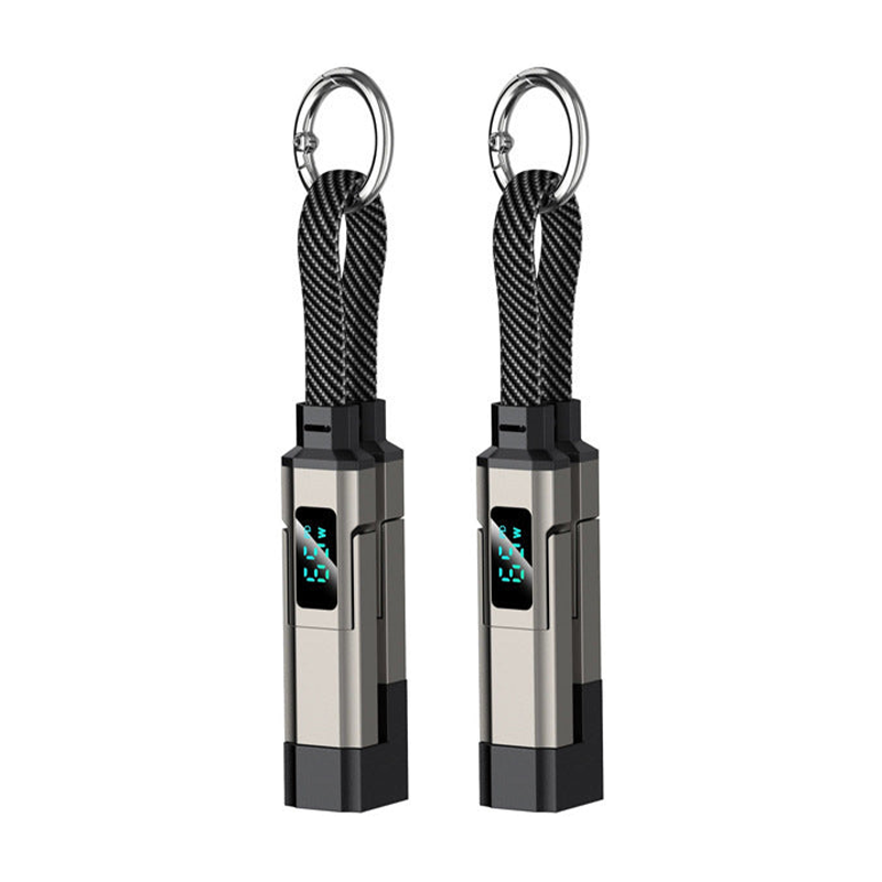 Novveo™ 4-in-1 EDC Cable - 65W Fast Charging USB-C Keychain Cord with Digital Display