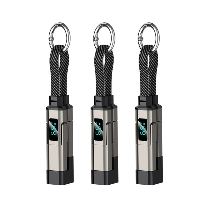 Novveo™ 4-in-1 EDC Cable - 65W Fast Charging USB-C Keychain Cord with Digital Display