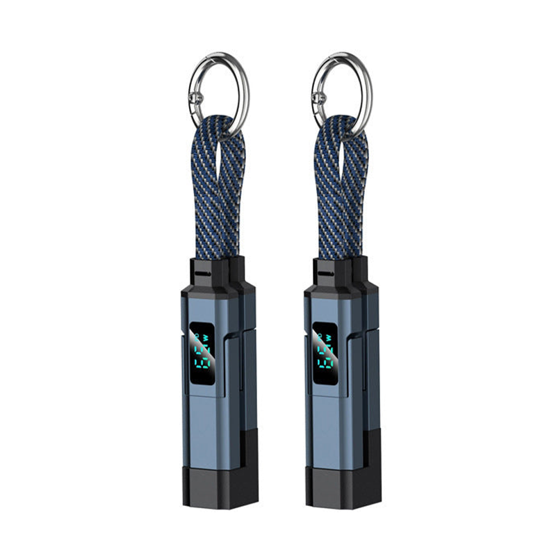 Novveo™ 4-in-1 EDC Cable - 65W Fast Charging USB-C Keychain Cord with Digital Display