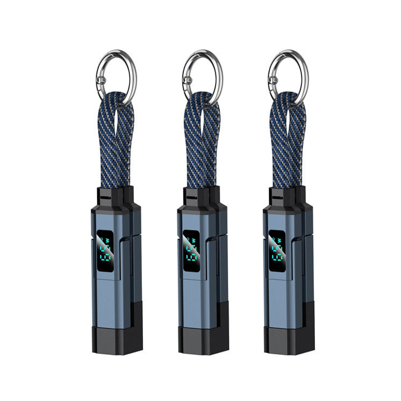 Novveo™ 4-in-1 EDC Cable - 65W Fast Charging USB-C Keychain Cord with Digital Display
