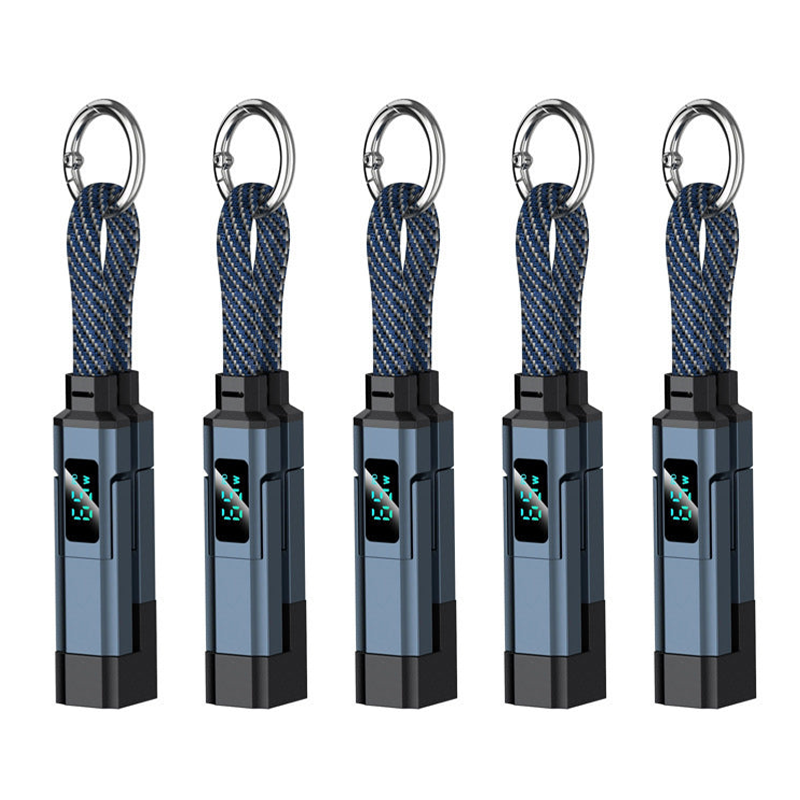 Novveo™ 4-in-1 EDC Cable - 65W Fast Charging USB-C Keychain Cord with Digital Display