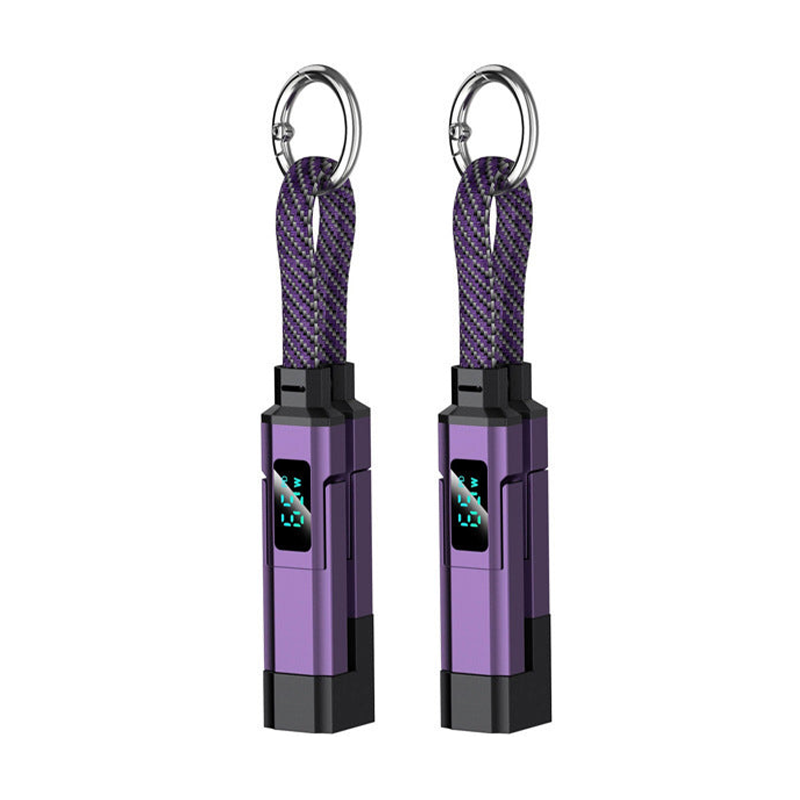 Novveo™ 4-in-1 EDC Cable - 65W Fast Charging USB-C Keychain Cord with Digital Display