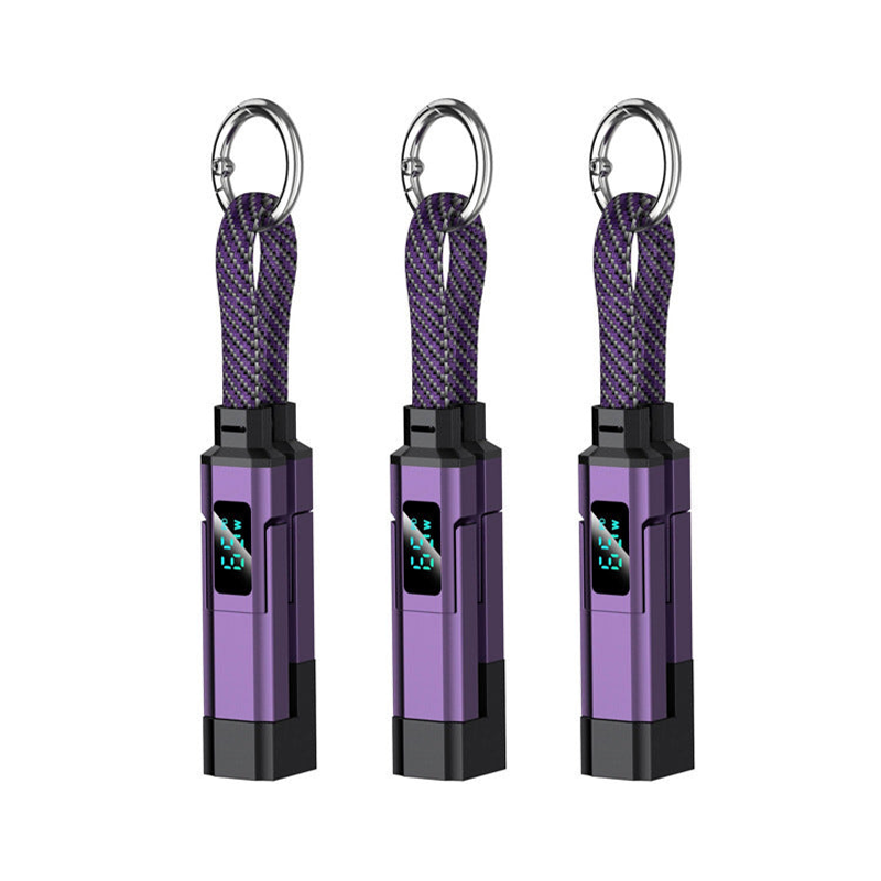 Novveo™ 4-in-1 EDC Cable - 65W Fast Charging USB-C Keychain Cord with Digital Display