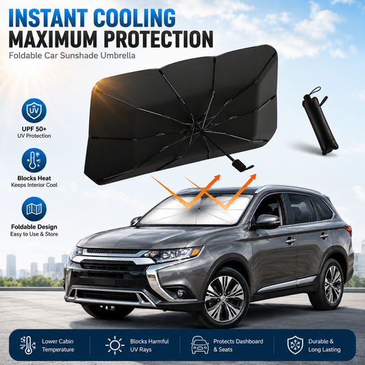 ☀️Premium Auto Windshield Sun Shade – Maximum Heat Insulation, 99% UV Protection & Compact Foldable Design