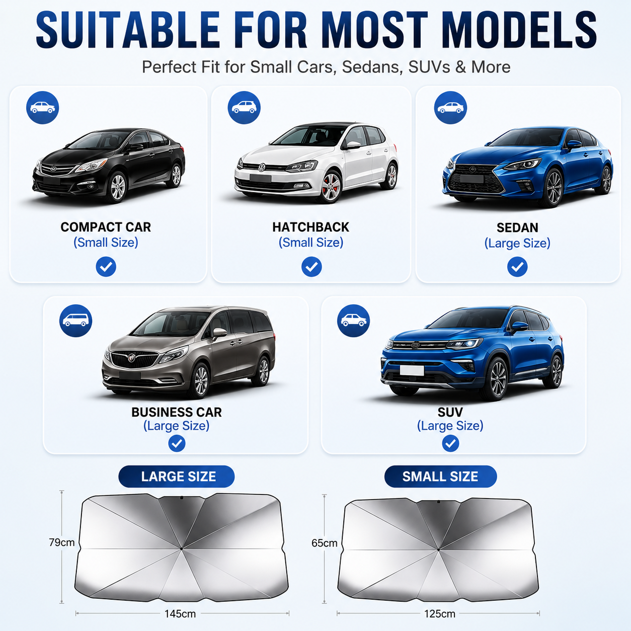 ☀️Premium Auto Windshield Sun Shade – Maximum Heat Insulation, 99% UV Protection & Compact Foldable Design
