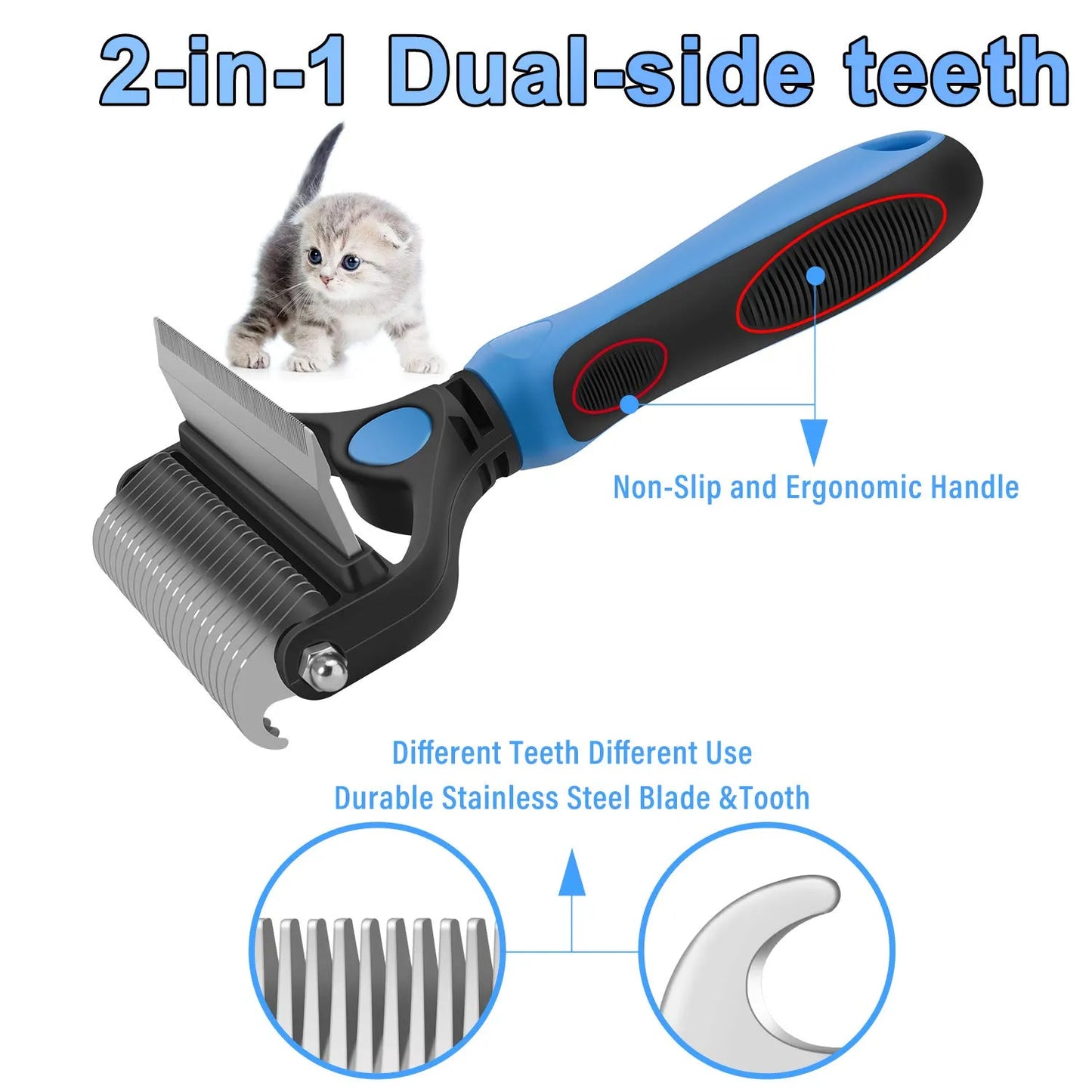 🏆 Professional Deshedding Tool For Dogs And Cats – Gentle On Skin, Efficient Grooming & Comfortable Grip Design ✂️