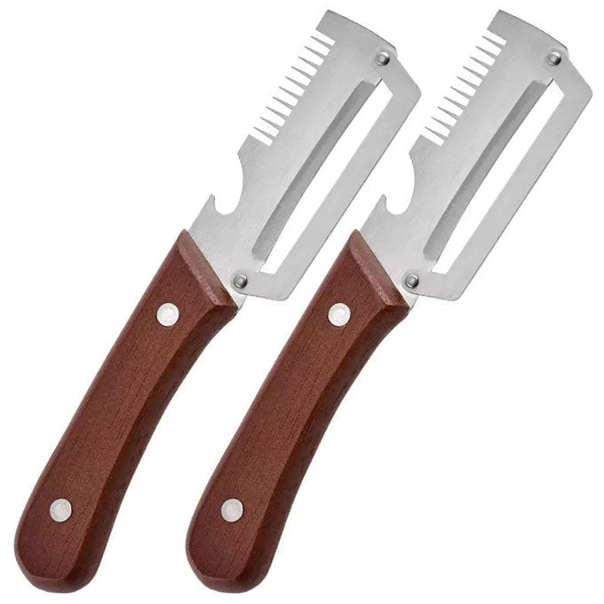 Novveo™🔪 Wooden-Handled Stainless Steel Shredder and Peeler