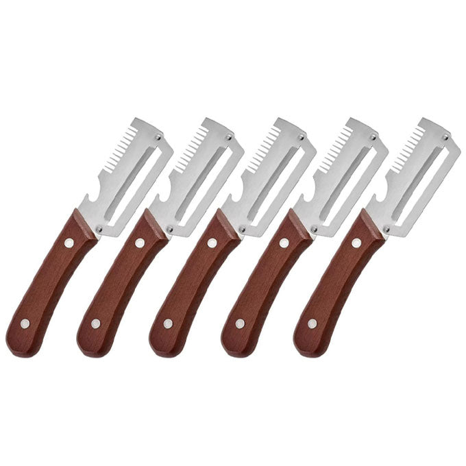 Novveo™🔪 Wooden-Handled Stainless Steel Shredder and Peeler