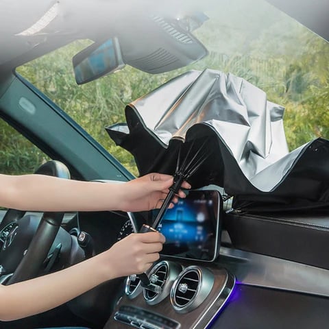 ☀️Premium Auto Windshield Sun Shade – Maximum Heat Insulation, 99% UV Protection & Compact Foldable Design
