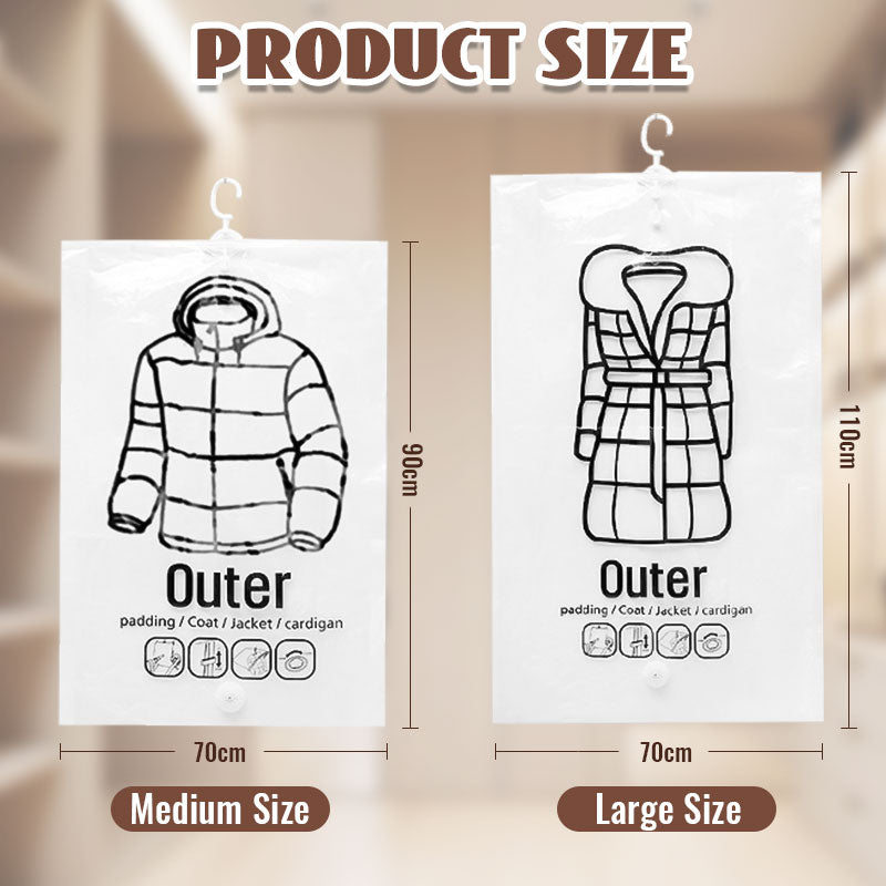 Novveo™🧥 Hanging Vacuum Storage Bags – Waterproof, Dustproof & Space-Saving🔥