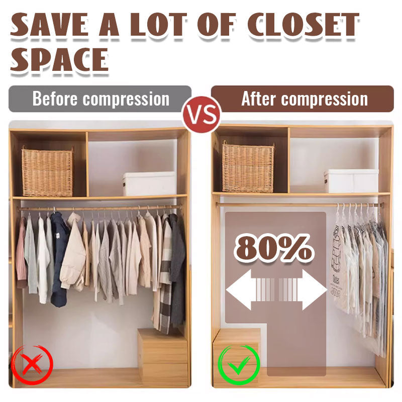 Novveo™🧥 Hanging Vacuum Storage Bags – Waterproof, Dustproof & Space-Saving🔥
