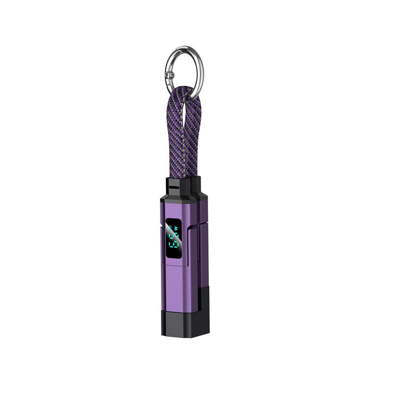 Novveo™ 4-in-1 EDC Cable - 65W Fast Charging USB-C Keychain Cord with Digital Display