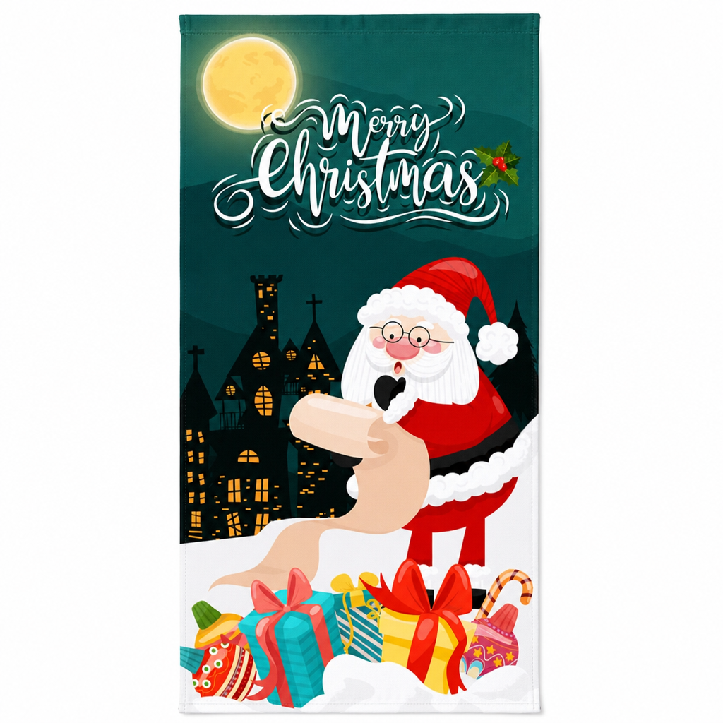 🎄🚪50% KORTING! Weg met fladderende, verkreukelde kerstbanner! Deze luxe deurhoes van dik polyester geeft je voordeur direct prachtige kerstlook!