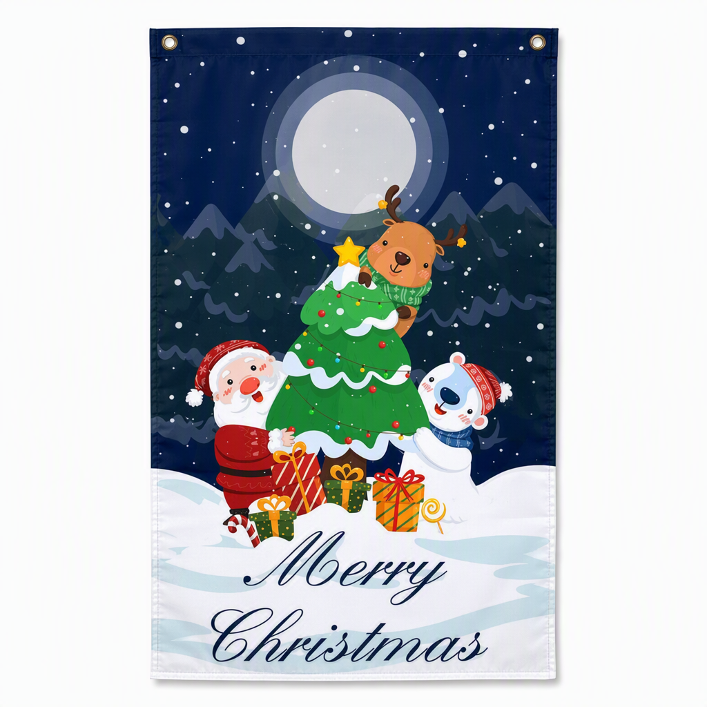 🎄🚪50% KORTING! Weg met fladderende, verkreukelde kerstbanner! Deze luxe deurhoes van dik polyester geeft je voordeur direct prachtige kerstlook!