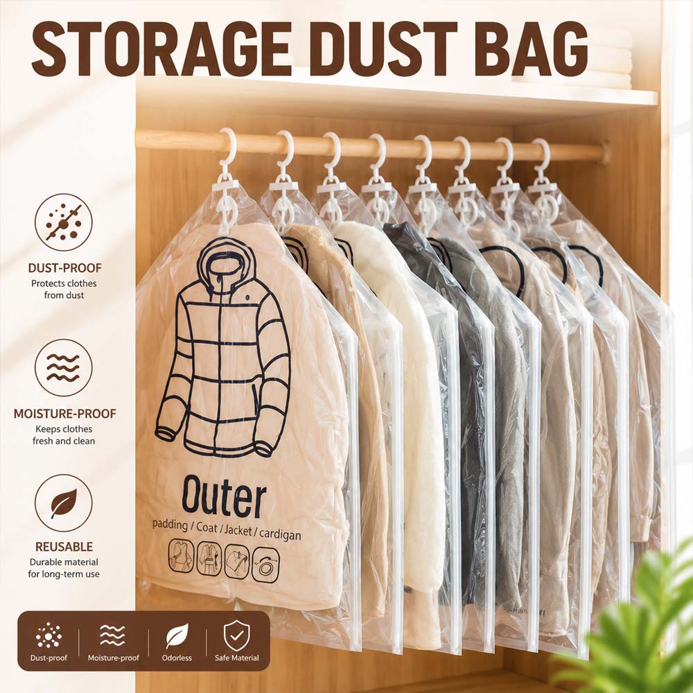 Novveo™🧥 Hanging Vacuum Storage Bags – Waterproof, Dustproof & Space-Saving🔥